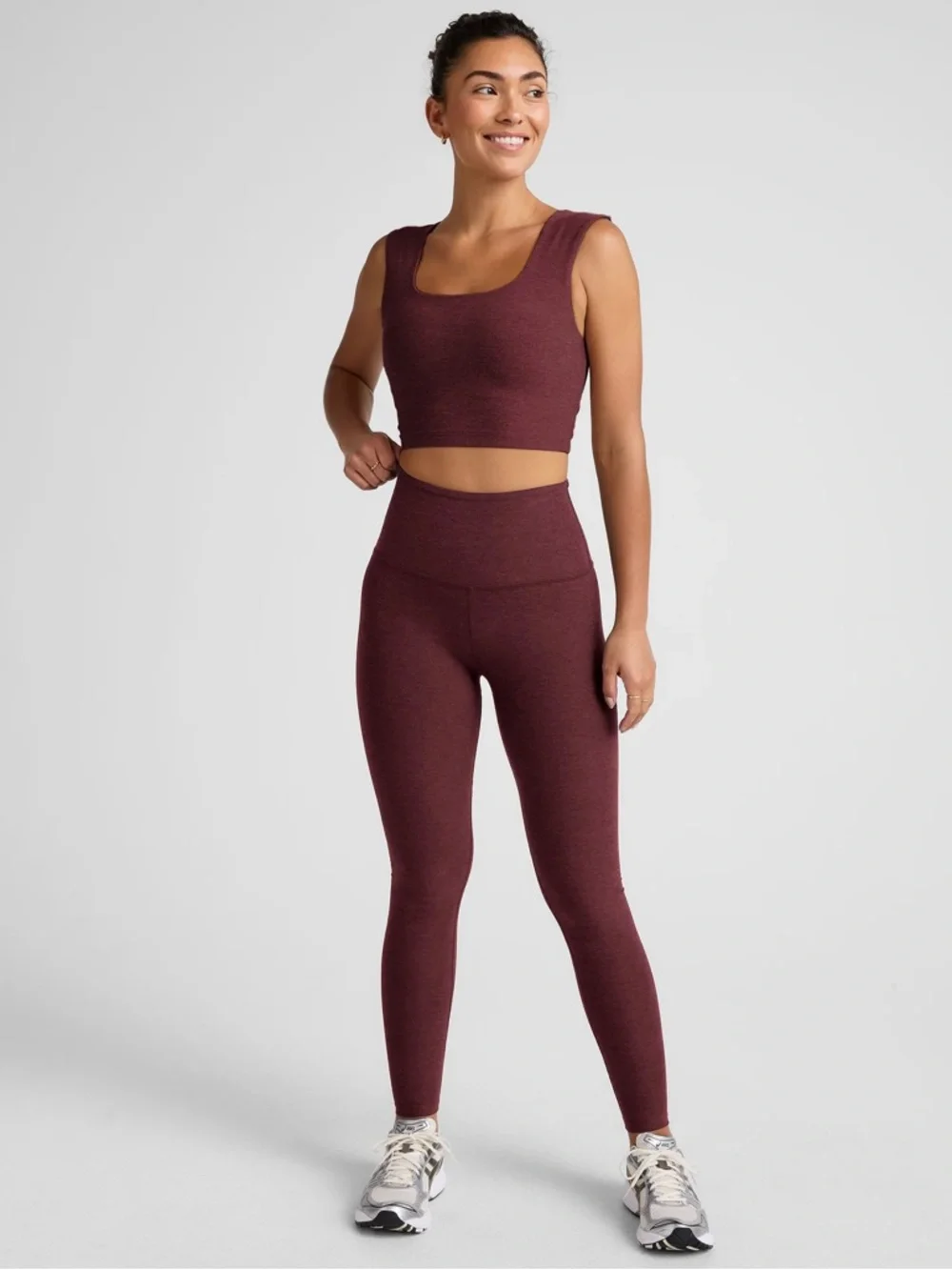 NWT! Beyond Yoga Burgundy Spacedye High-Rise Full Length Leggings - Picture 4 of 4